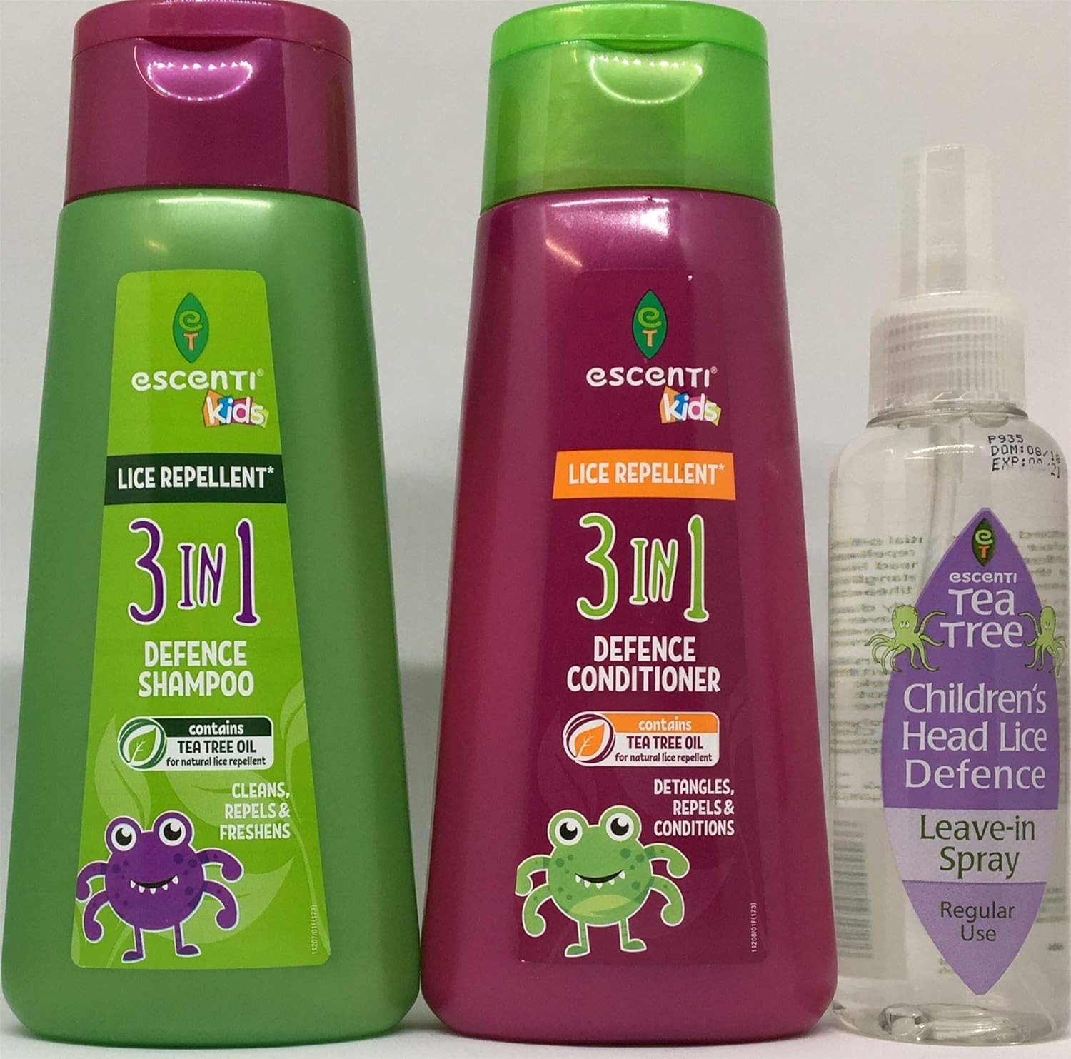 Escenti Kids Lice Repellent 3in1 Defence Shampoo 300ml, Conditioner