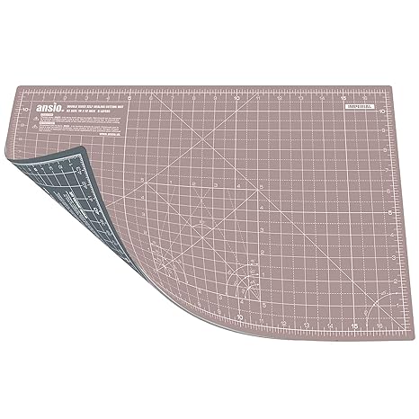 ANSIO Schneidematte Selbstheilende A3 Doppelseitige 5 Schichten sassend für Kunst, Nähen - Imperial/Metric 17 x 11 Zoll / 44 