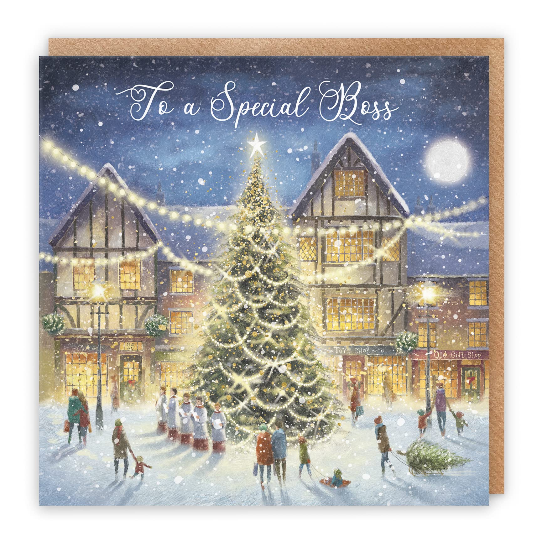 Hunts England - Boss Christmas Card - 'Christmas Eve' - To A Special Boss - Milo's Gallery Collection - Christmas Wording Inside - For Him/Her