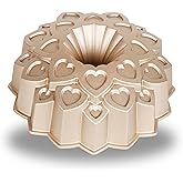 Baker's Secret Nonstick Fluted Cake Pan, Perfect for Fluted Cakes, Die Cast Aluminum Cake Pans, 2 Layers Non-stick Coating For Easy Release, Fluted Cake Pans - (Amour)