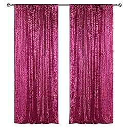 Sugargirl Fuchsia Sequin Backdrop Curtain 2 Panels