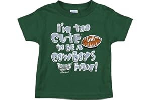 Smack Apparel Philadelphia Football Fans. I'm Too Cute to be a Cowboys Fan. Green Onesie or Toddler Tee (NB-5T)