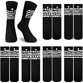 Shyyween 6 Pairs Christian Socks with Bible Verse Christian Gift Ideas Religion Catholic Sock Funny Crew Socks for Men Women