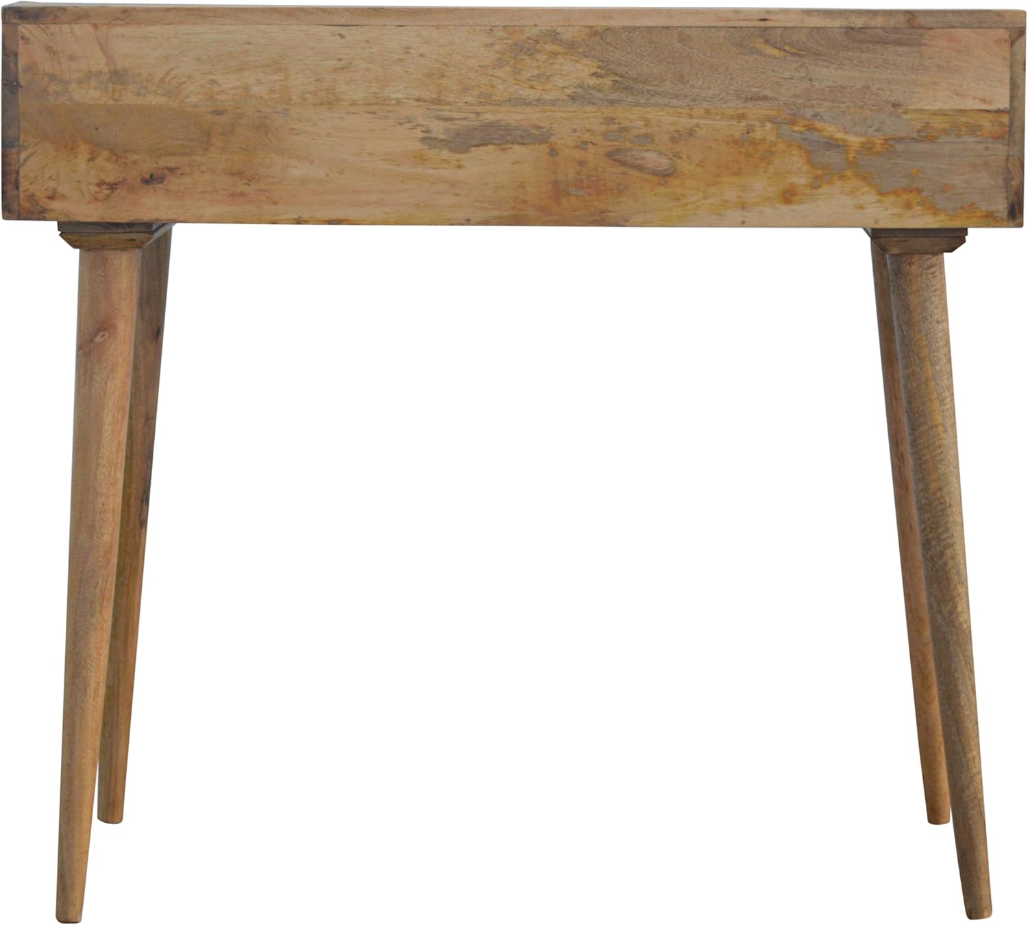 Global Vision Company Artisan Furniture Nordic Writing Desk with 3 Drawers and Gallery Back, Wood, Natural Oak Finish - Image 4