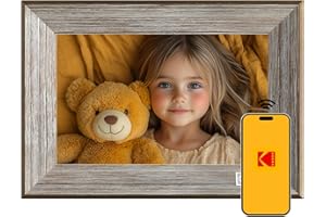 Kodak 10.1 Inch WiFi Digital Picture Frame, Grey Wood Tone Frame, Share Video Clips and Photos Instantly via E-Mail or App