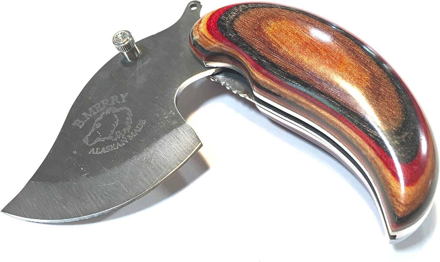 Amazon.com: B.Merry Studio Made in Alaska Dymondwood Ulu Pocket Knife