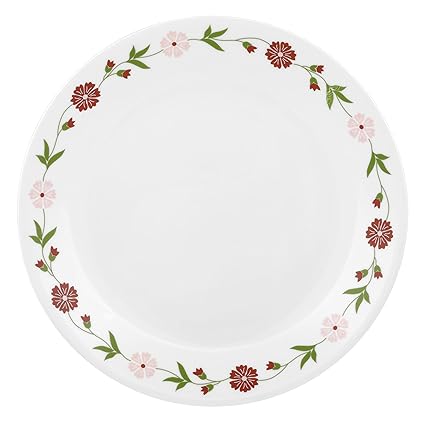 Corelle Livingware Spring Pink Medium Plate Set, Set of 6, Multicolour
