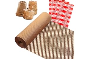 Honeycomb Packing Paper, 15"x230' Recyclable Moving Supplies Bubble Packing Wrap Alternative for Moving Shipping Packaging, P