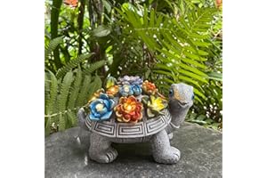 WNXURT Solar Garden Outdoor Turtle Figurines with LED Lights Lawn Decor Tortoise Statue for Outside Yard Patio Front Porch Balcony Home Ornament Housewarming Mother's Day Gifts