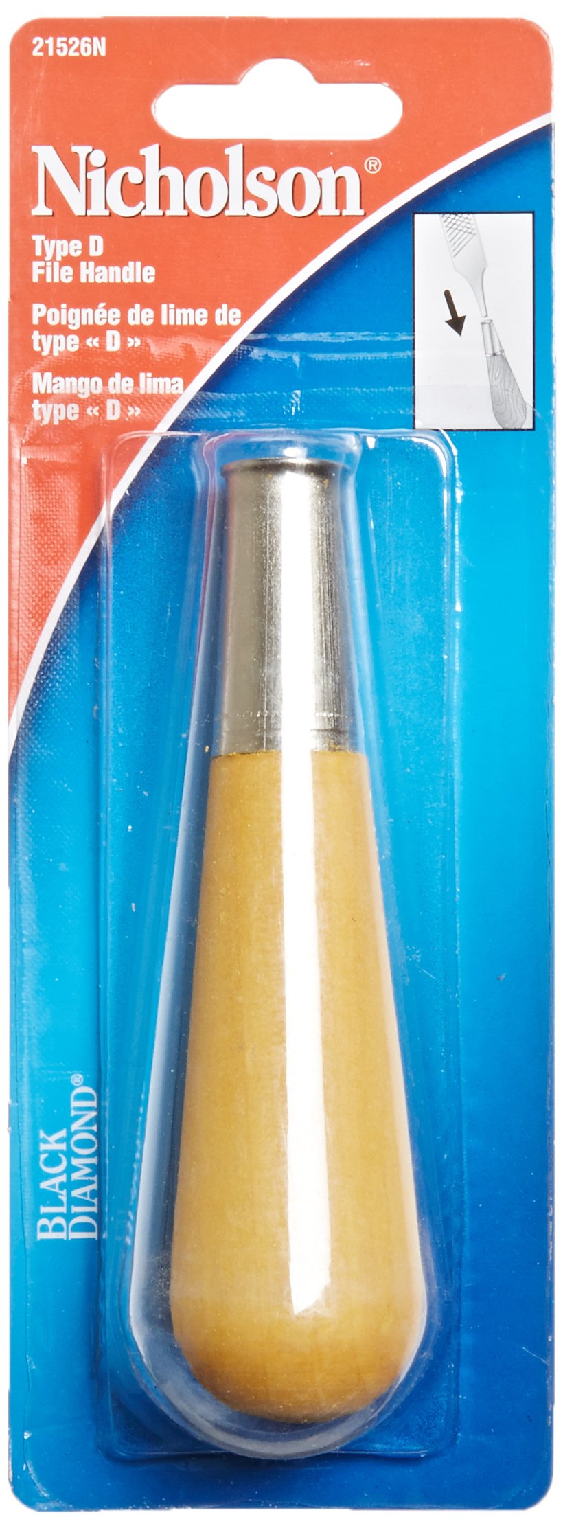 Nicholson - 21526N Type D Wooden File Handle, Size 1, 4-7/8" Length (Pack of 1)
