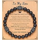 UPROMI To My Husband, Boyfriend, Son, Grandson, Dad, Grandpa, Papa, Daddy, Brother, Man, Stepdad, Uncle, Nephew, Godfather Gifts, Elastic Rope Bracelet for Men Teens