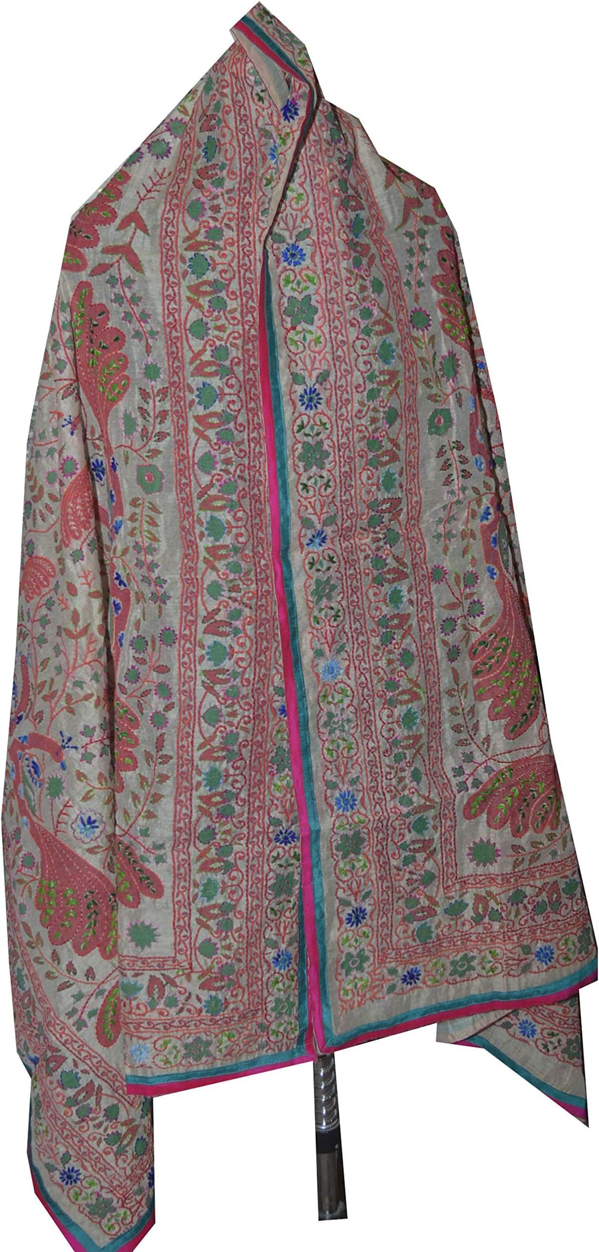 Vintage Dupatta Hand Embroidered Long Stole Georgette Ooak Phulkari
