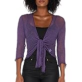 SHU-SHI Sheer Shrug for Women Mesh Knit Cover Up Lightweight Dressy Cardigan for Summer Tie Top Wrap