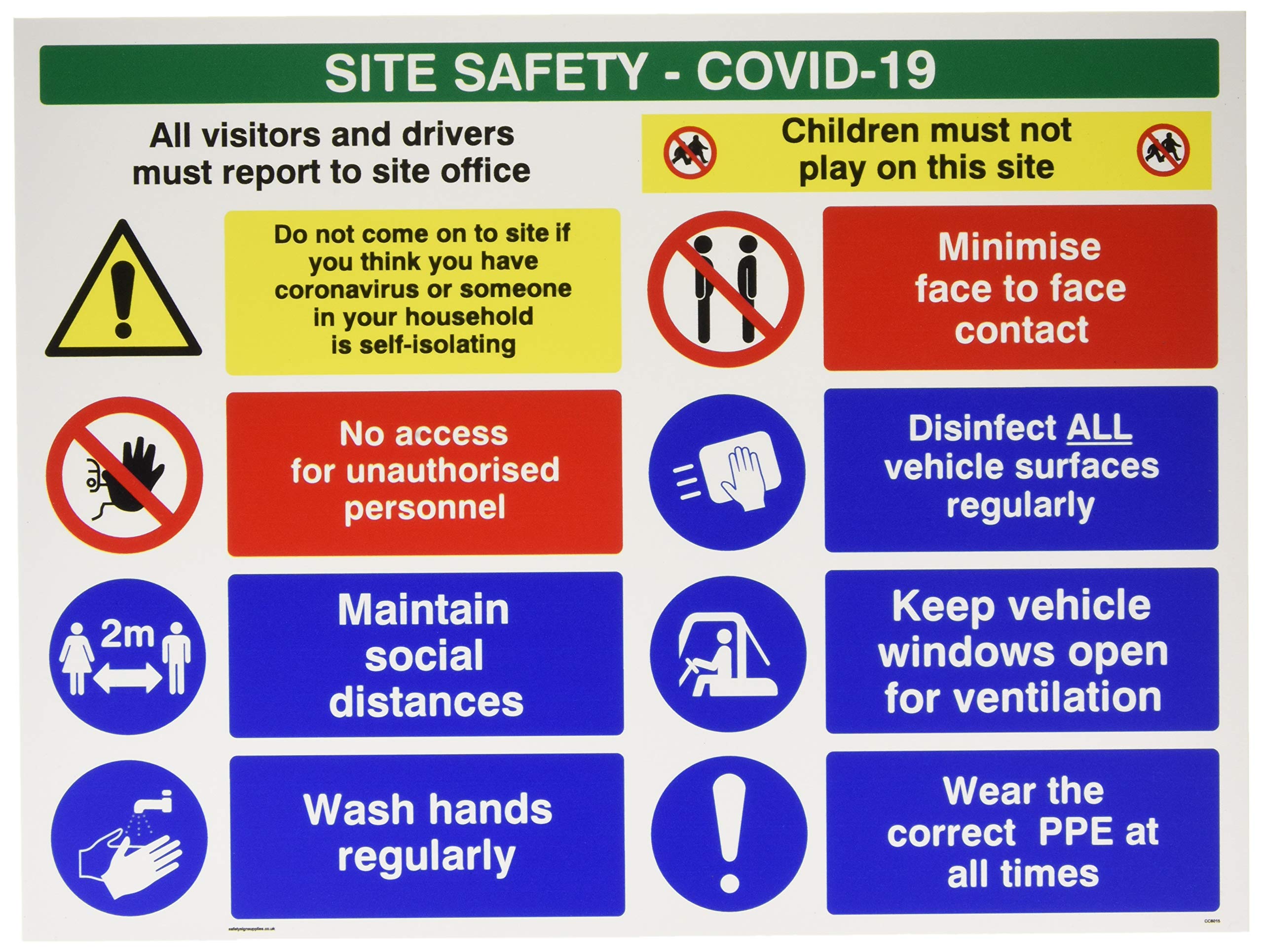 Viking Signs Site safety board - Covid 19