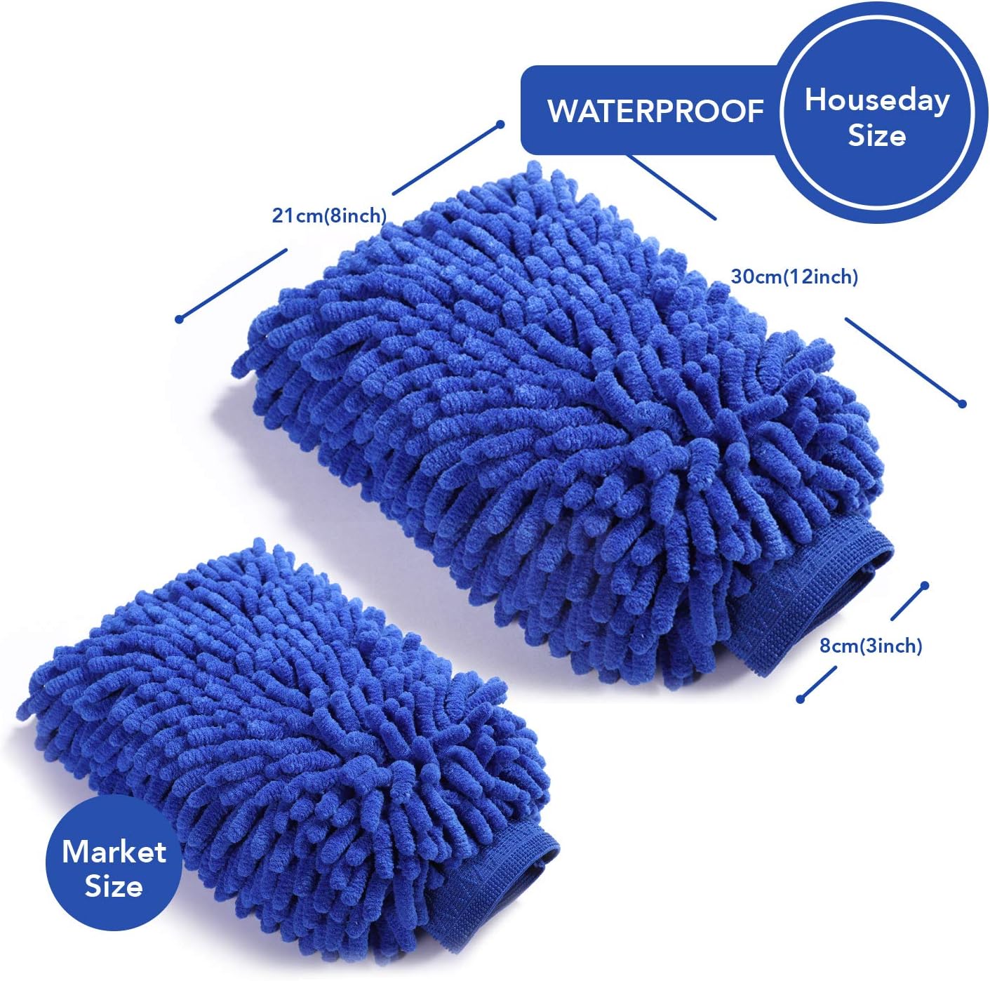 HOUSE DAY Microfiber Car Wash Mitt Scratch Free Auto Deatailing with Microfiber Cleaning Cloth: Automotive