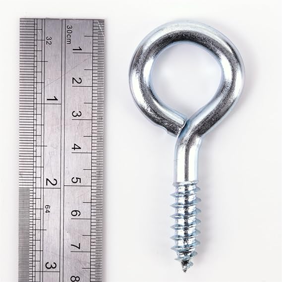10x Screw in Eyes Large 75mm Heavy Duty BZP Metal Amazon.co.uk DIY