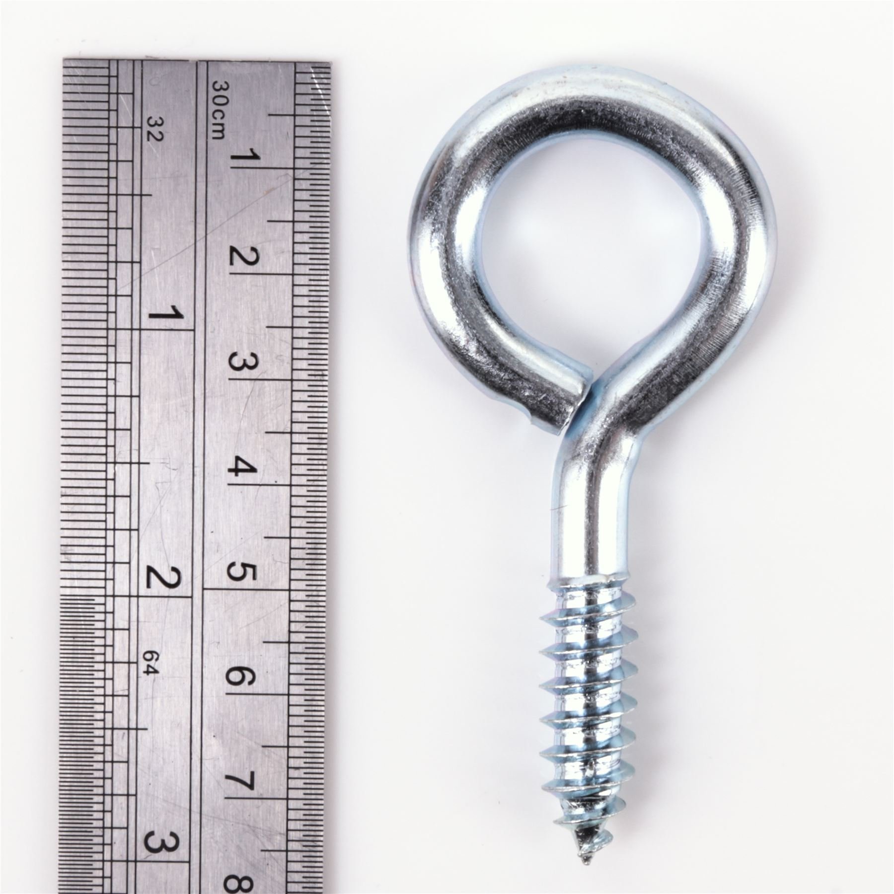 White Hinge Limited 10x Screw In Eyes Large 75mm Heavy Duty BZP Metal