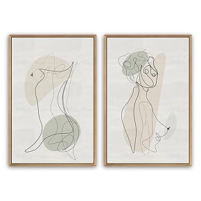 SIGNWIN Framed Canvas Print Wall Art Female Figure...