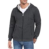 MoFiz Men's Fleece Sherpa Lined Hoodies Heavyweight Full Zip Hoodies for Men