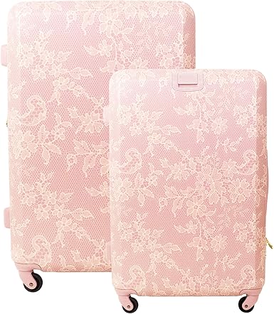 blush pink suitcase