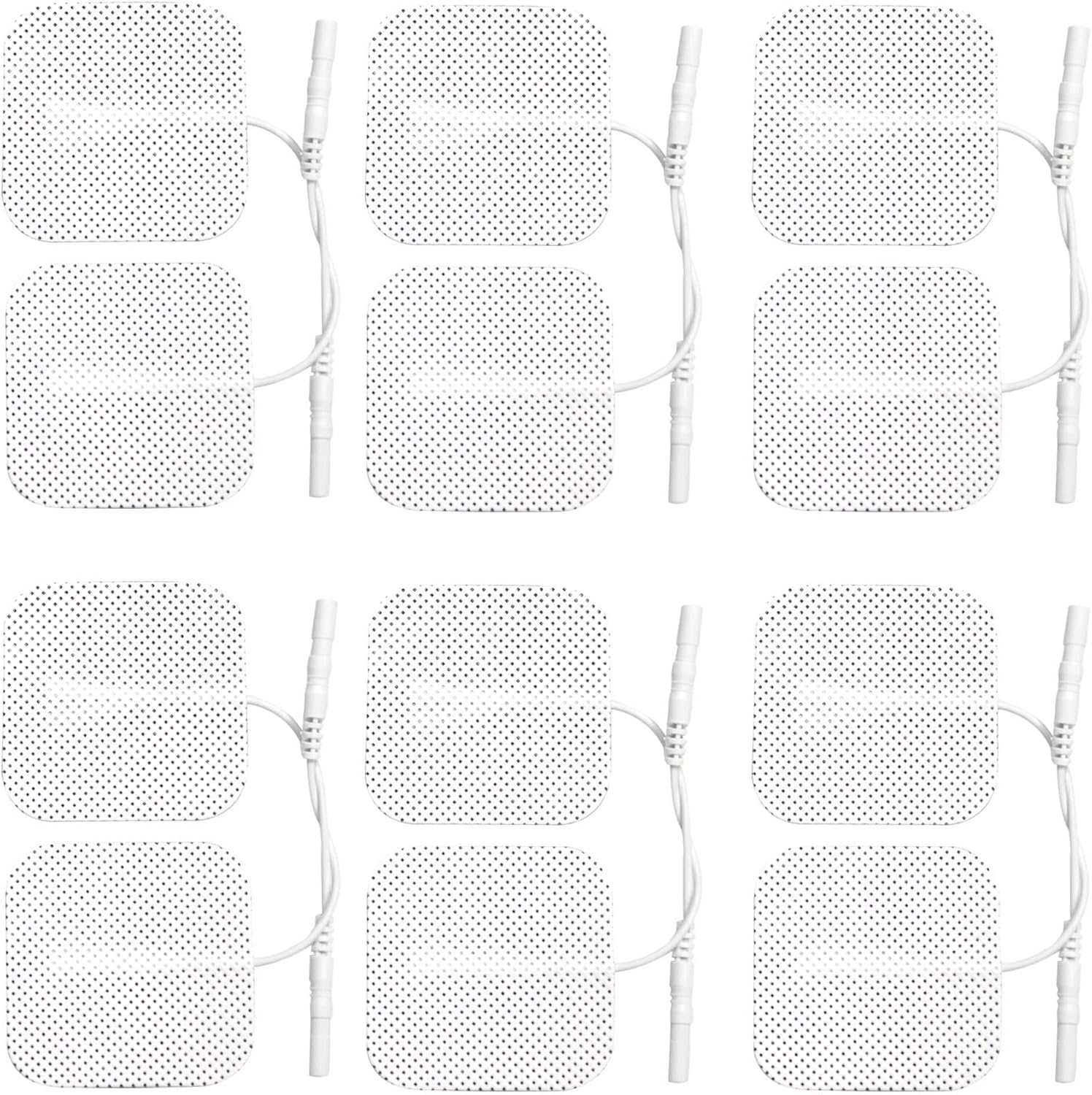 12 x Tens Electrodes pads,Electrode replacements (3 PACKS OF 4), Back, Hip, Leg, Labour pain relief 2" x 2" 5x5cm 50x50mm ELLE, Femme. Lady, Boots, Babi, Obi, Lloyds and Neurotrac