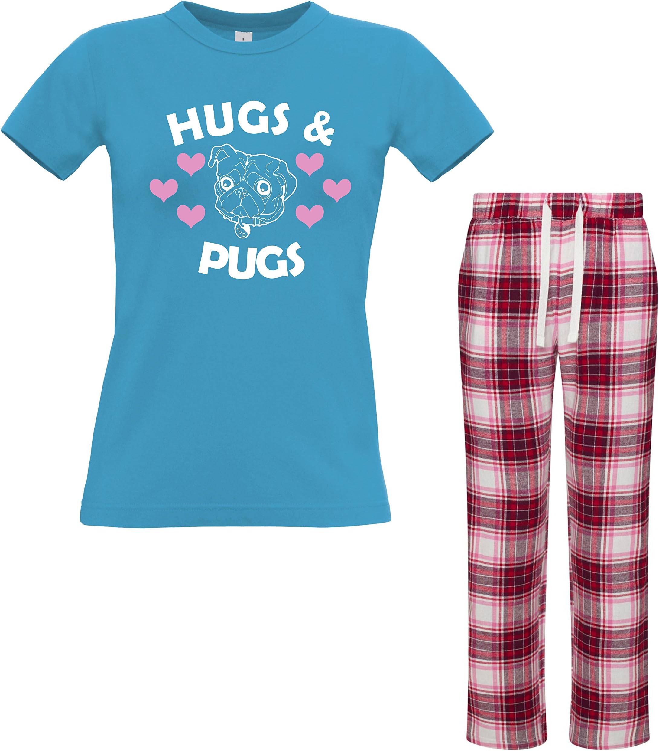 Edward Sinclair 'Hugs and Pugs' Women's T-Shirt & Bottoms Pyjama Set