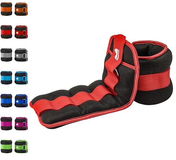 Reehut Gewichtsmanschetten Fußgelenk, Armgewichte Handgelenkgewichte Verstellbar Laufgewichte Set (1 Paar) 1LB bis 10LBS/ 0.5