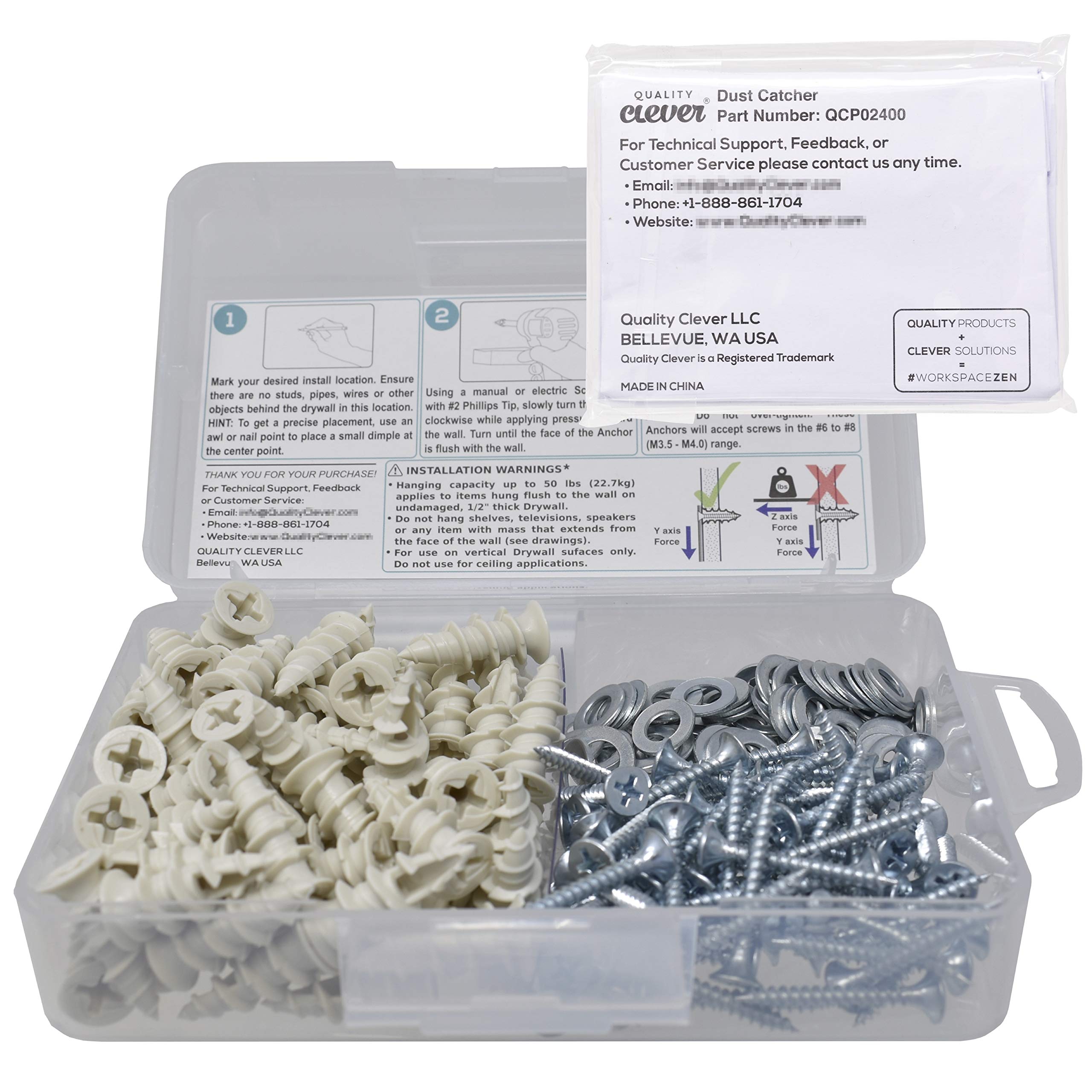 Buy Drywall Anchor & Drill Dust Catcher Set Includes 70 SelfTapping