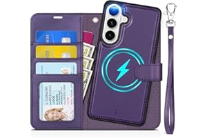 TUCCH Case for Galaxy S26 2026, Detachable Wallet Case with Wrist Strap [Wireless Charging] RFID Blocking 3 Card Holder, Remo