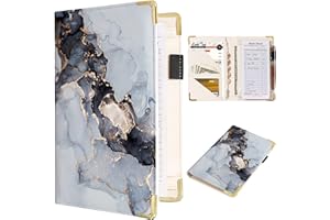 Tucocoo Server Book, Marble Waitress Book Abstract Ink Luxury Server Books for Waitress Cute Waiter Book with Zipper Pocket, Leather Serving Book Server Notepad Waitress Accessories Fit Server Apron