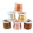 The Beadsmith Craft Wire Assortment - Tarnish-Resistant Copper Wire for Jewelry Making, 6-Pack, 0.75-Inch Mini Spools, 3 Yd Each, 20-Gauge, Assorted Colors, Medium Temper