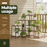 Bamworld 5-Tier Plant Stand Corner Indoor Outdoor Wooden Shelf view 2