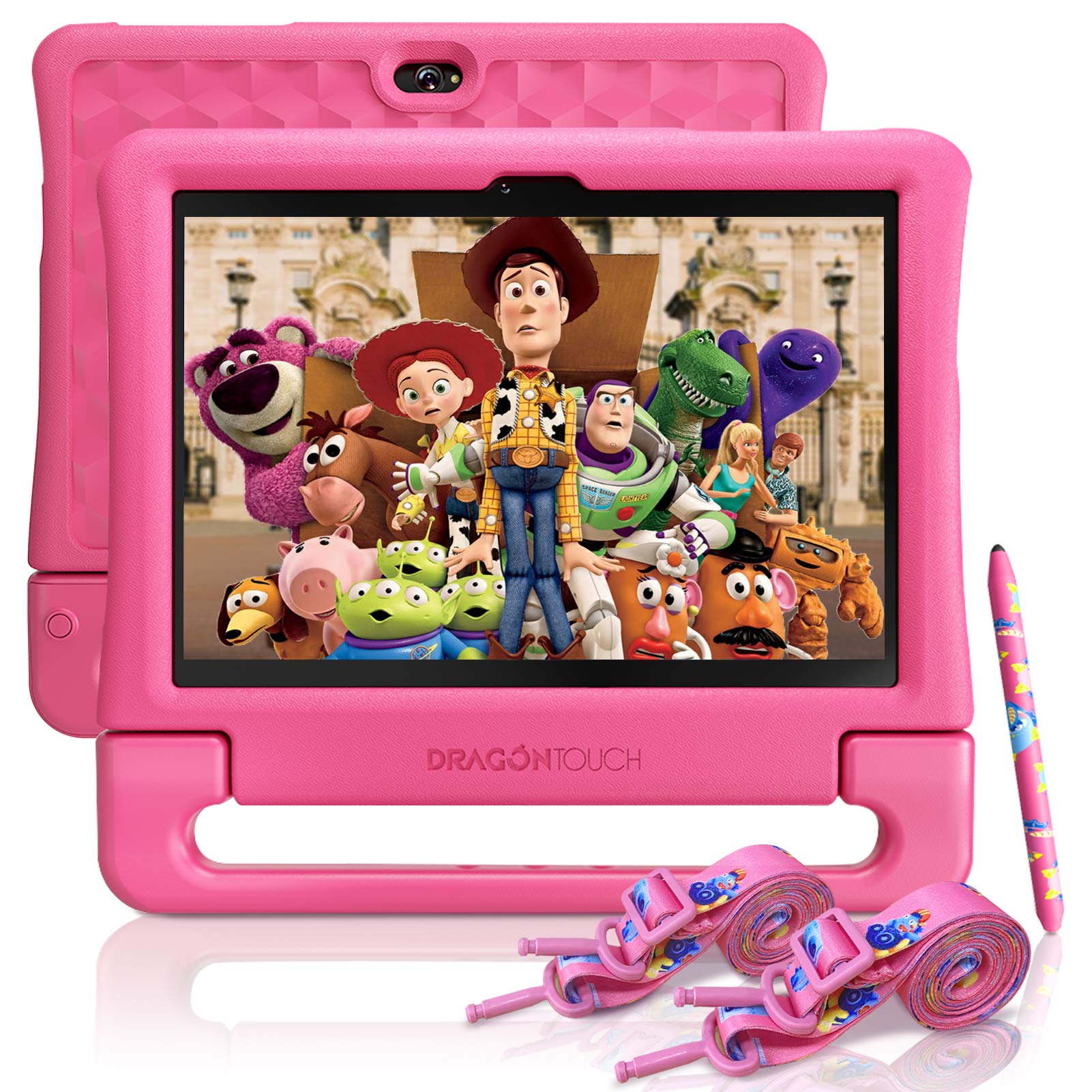 Photo 1 of *NOT FUNCTIONING** Kids Tablet 10 inch IPS HD Display Android Tablets with 32GB Storage, 2GB RAM, Quad Core Processor, KIDOZ Pre-Installed, Kid-Proof Case, Shoulder Strap and Stylus, WiFi Only – Pink