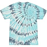 Colortone 100% Cotton Reactive Tie Dye T-Shirt for Women and Men, Large, Coral Reef