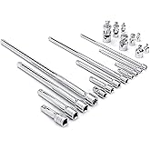 GEARWRENCH 20 Piece 1/4", 3/8", 1/2" Drive Extension, Universal Joint and Adapter Set - 81315A-07