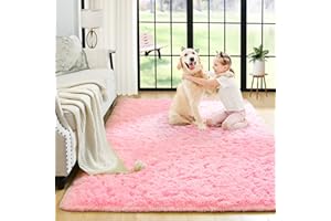 Noahas Fluffy Bedroom Rug Plush Fuzzy Rugs for Kids Room Living Room, Soft Shaggy Nursery Rug Furry Floor Carpet Modern Indoor Bedroom Decor for Boys Girls Room, 2x3 Feet, Pink