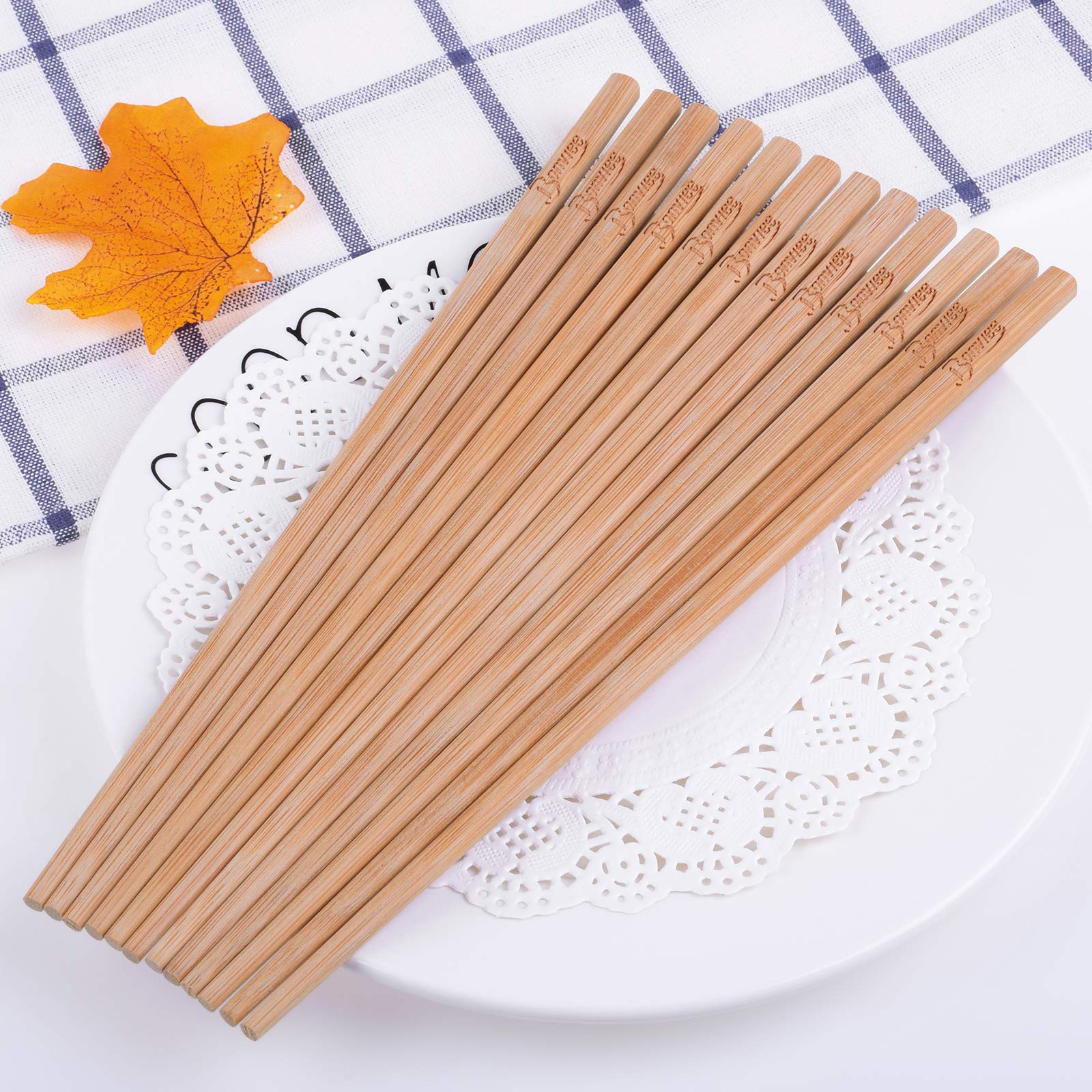 Bonviee Bamboo Chopsticks Reusable Japanese Chopsticks Set 9.45\