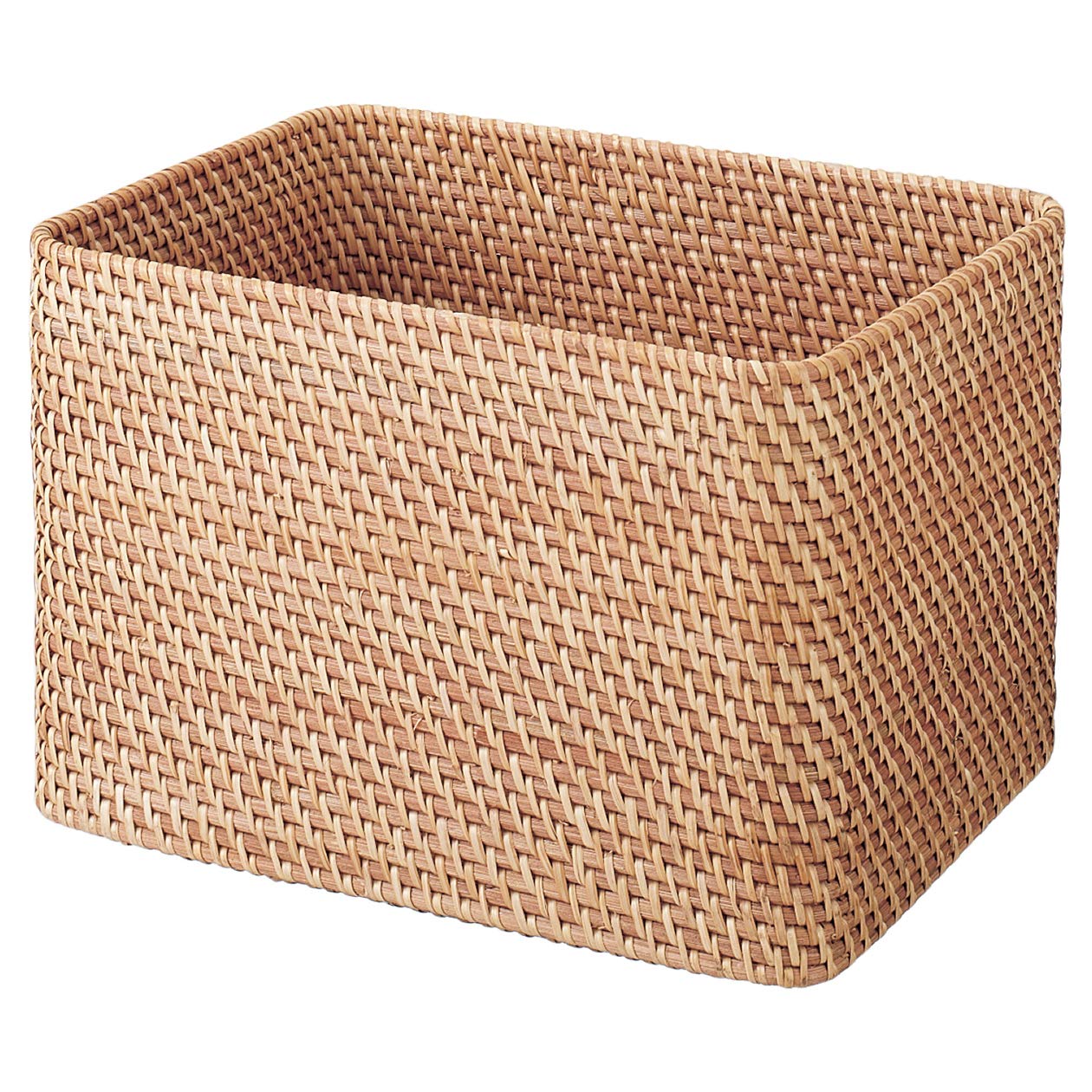 Muji Stackable Rattan Rectangular Basket, Large, 36 cm Width x 26 cm Depth x 24 cm Height โ image 1