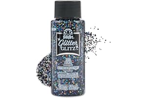 FolkArt Glitter Glitz Acrylic Craft Paint, Black, 2 fl oz