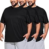 UEEKO Big &amp; Tall Men's Dry Fit Moisture Wicking T Shirts, Comfort &amp; Breathable Tees for Gym Running Casual Undershirts