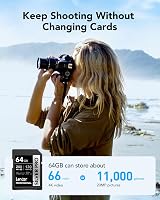 Lexar Silver Pro SD Card 64GB UHS-II V60 U3 C10 SDXC Read 280MB/s view 4