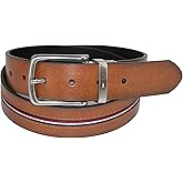 Tommy Hilfiger Men's Reversible Jean Belt with Ribbon Inlay, 44, Tan/Black
