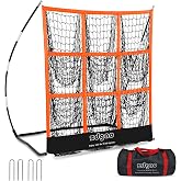 9 Hole Pitching Net for Baseball and Softball | Pitcher Training Net with Strike Zone Indoor Outdoor for Teens, Adults, Portable Pitching Training Equipment with Carry Bag