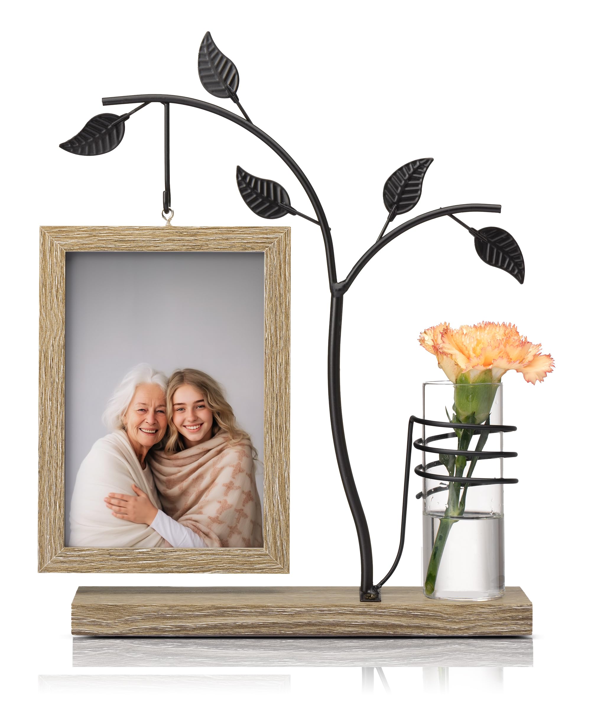Afuly Picture Frames 6x4 Mum Photo Frame Funky Photo Frames Small Picture Frame With Glass Vase Double Sided Glass Frame Holds 2 Pictures Personalised Photo Gifts For Women Mum Birthday Gifts