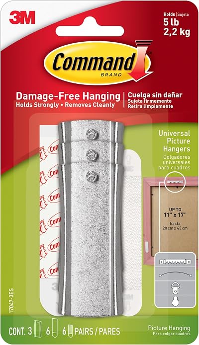 Command Large Universal Frame Hanger 3 Hangers 6 Strips 6 Stabilizer Sets