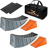 CARMTEK Camper Leveler Premium Kit | 6 Inch RV Levelers with Wheel Chocks, Rubber Mats & Carry Bag for Travel Trailers | Fast