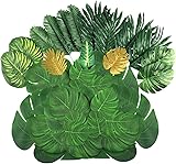 81 Pieces 10Kinds Artificial Tropical Leaf Jungle
