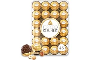 FERRERO ROCHER Fine Hazelnut Milk Chocolate Gift Box; 48 Count; Ideal Hostess Gift; 600g