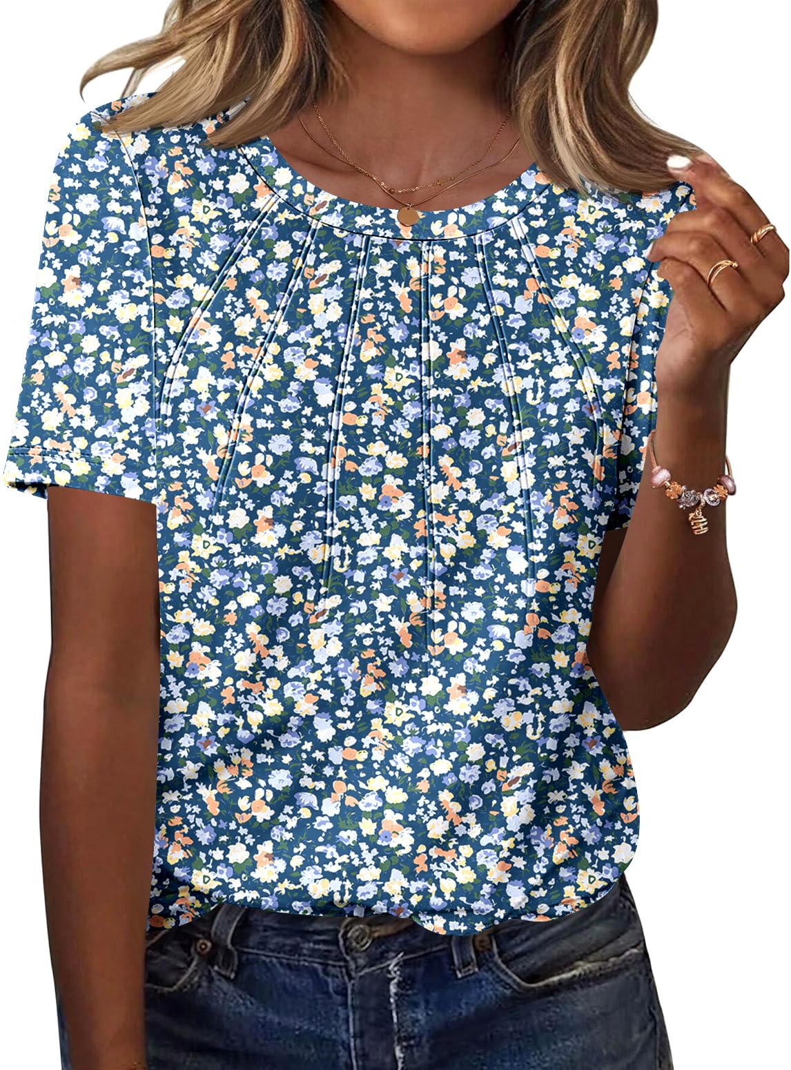 Kistore Women's Plus Size Short Sleeve Crew Neck