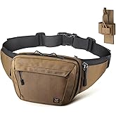RXW Tactical Concealed Carry Fanny Pack, CCW Fanny Pack, Waist Bag for Men, Hip Bag Compact Belt Bag for Hiking, EDC Waist Pack(Adjustable Up to 60" Waist)